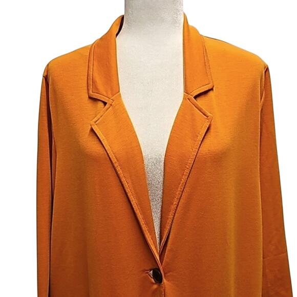 Cuddl Duds Lightweight One Button Closure Comfort Pumpkin Cardigan Blazer Sz 1X - Picture 5 of 12